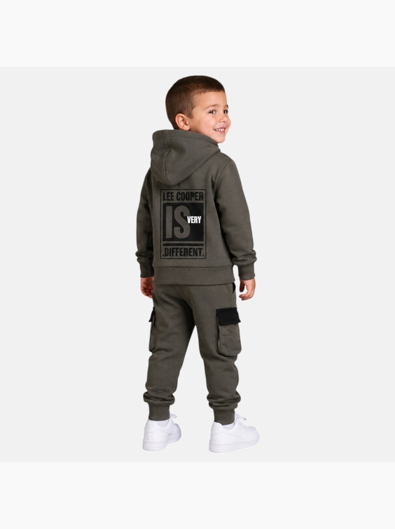 Lee Cooper - Ensemble de jogging, sweat à capuche et pantalon garçon Kaki - Kiabi
