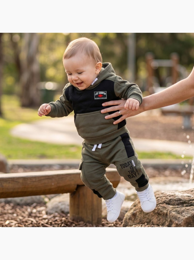 Lee Cooper - Ensemble de jogging, sweat à capuche et pantalon garçon Kaki - Kiabi