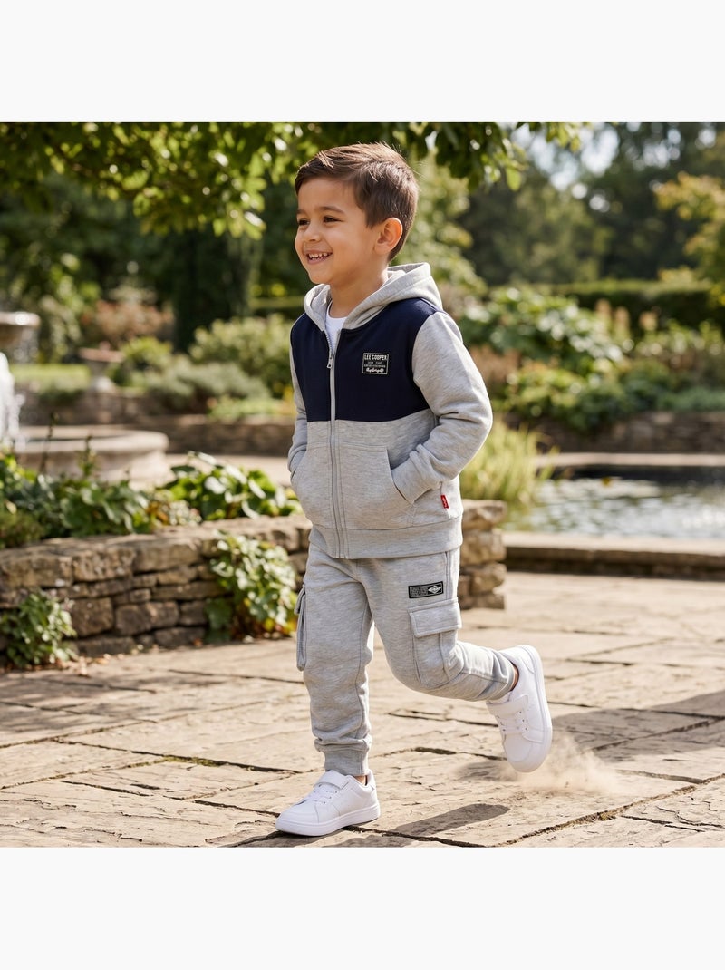 Lee Cooper - Ensemble de jogging, veste à capuche et pantalon garçon Gris - Kiabi