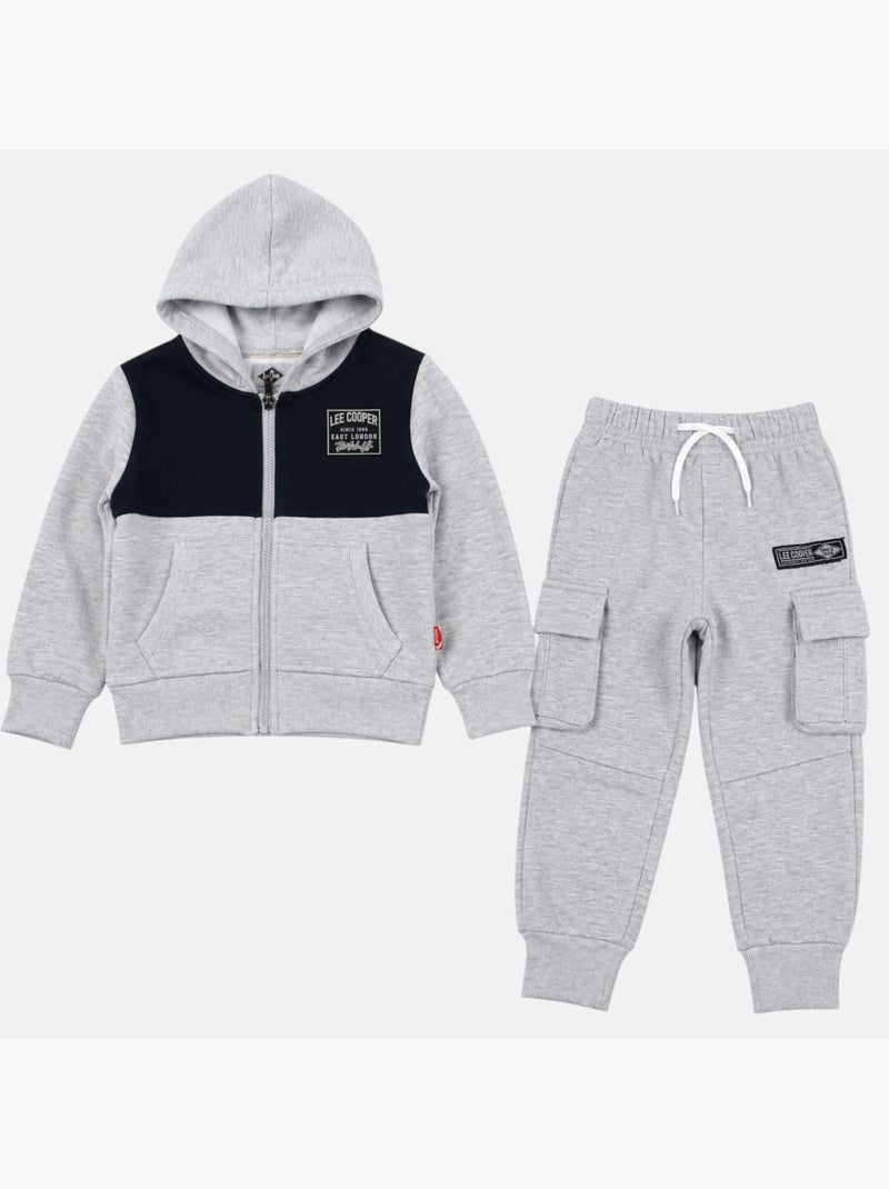 Lee Cooper - Ensemble de jogging, veste à capuche et pantalon garçon Gris - Kiabi