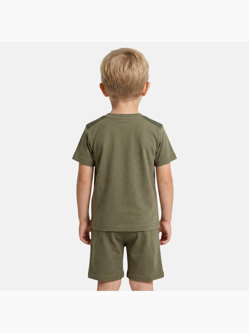 Lee Cooper - Ensemble garçon T-shirt manches courtes et short Kaki - Kiabi