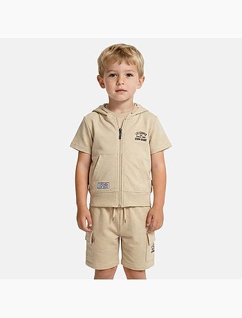 Lee Cooper - Ensemble garçon T-shirt manches courtes zippé et short