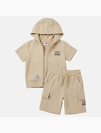 Lee Cooper - Ensemble garçon T-shirt manches courtes zippé et short