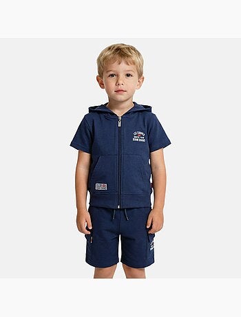 Lee Cooper - Ensemble garçon T-shirt manches courtes zippé et short