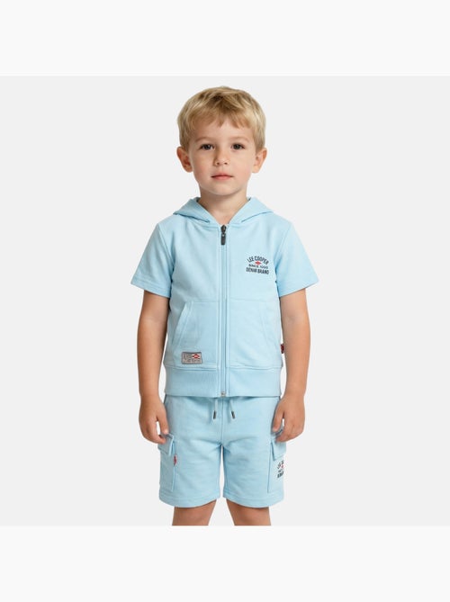 Lee Cooper - Ensemble garçon T-shirt manches courtes zippé et short - Kiabi