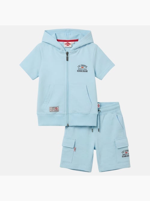 Lee Cooper - Ensemble garçon T-shirt manches courtes zippé et short - Kiabi