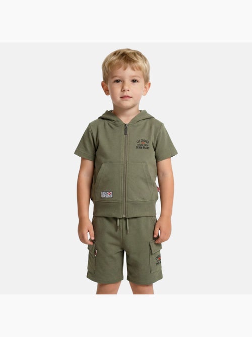 Lee Cooper - Ensemble garçon T-shirt manches courtes zippé et short - Kiabi