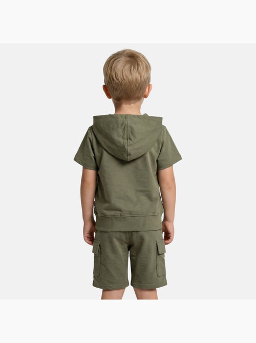 Lee Cooper - Ensemble garçon T-shirt manches courtes zippé et short - Kiabi