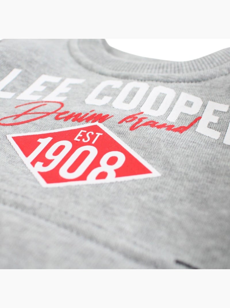 Lee Cooper - Ensemble jogging garçon sweat capuche et pantalon imprimé Gris - Kiabi