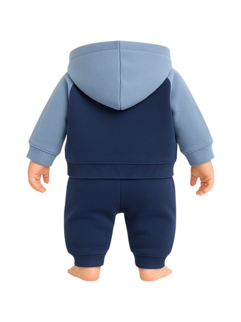 Lee Cooper - Ensemble jogging gar?on sweat capuche et pantalon imprim? Bleu marine - Kiabi