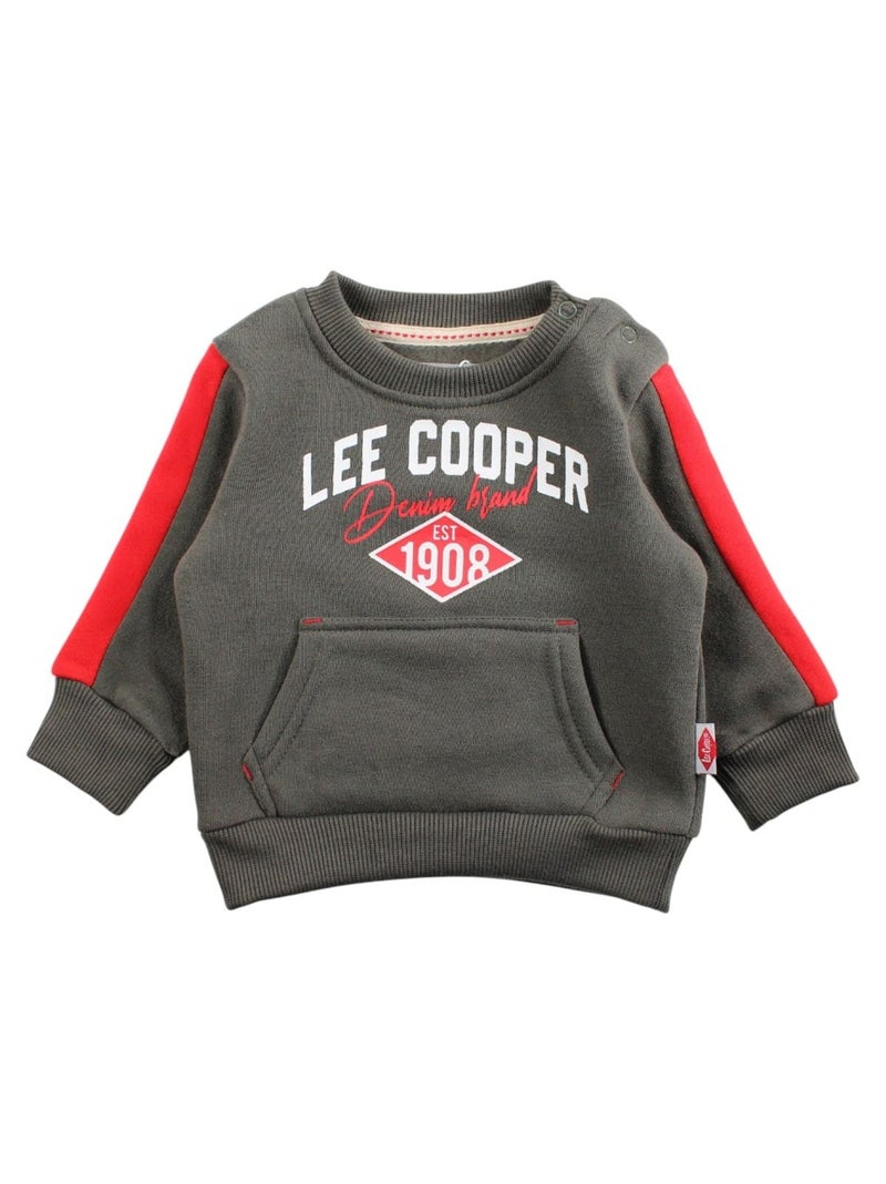 Lee Cooper - Ensemble jogging gar?on sweat capuche et pantalon imprim? Gris fonc? - Kiabi