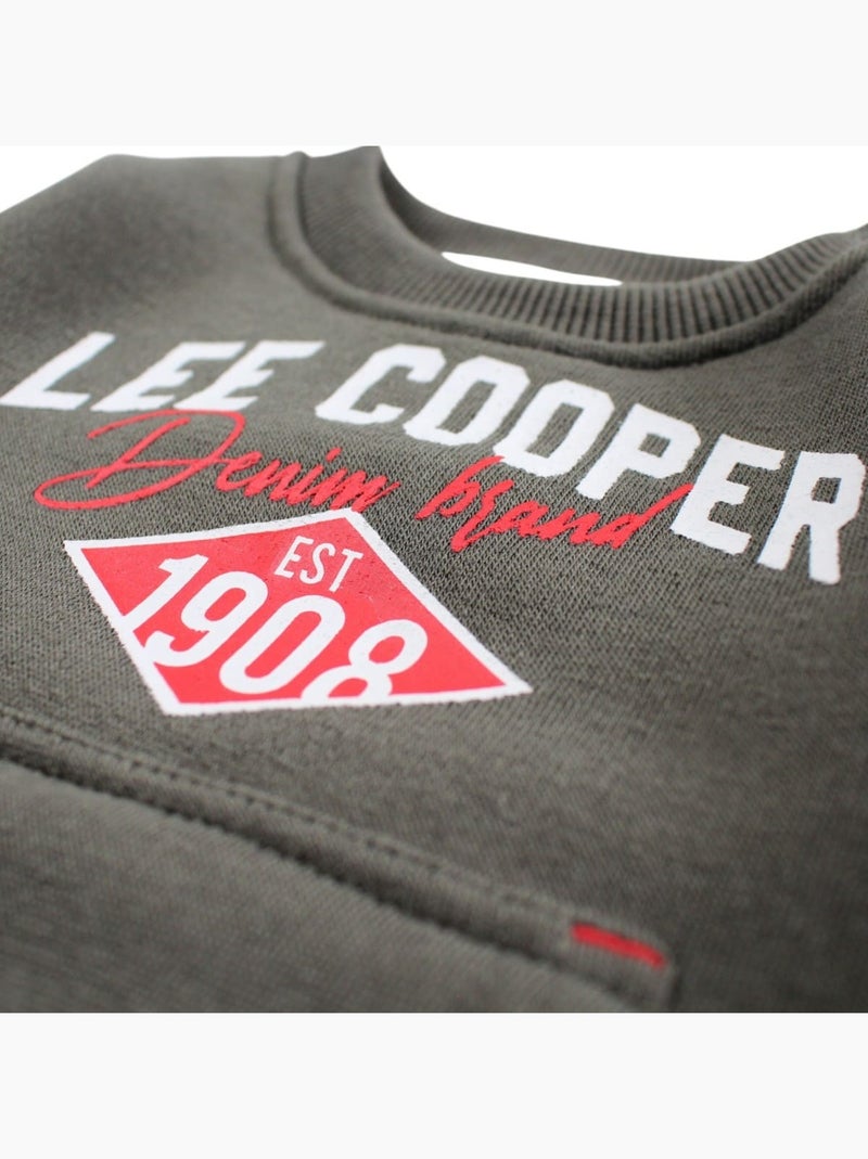 Lee Cooper - Ensemble jogging gar?on sweat capuche et pantalon imprim? Gris fonc? - Kiabi