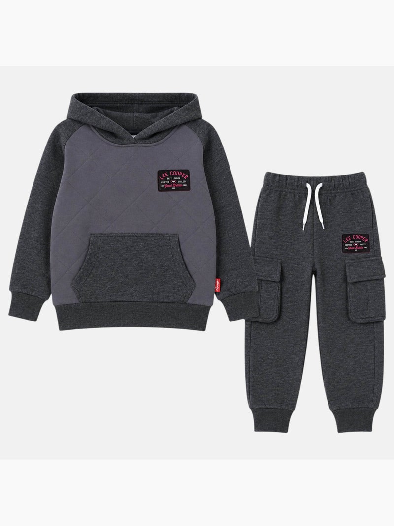 Lee cooper - ensemble sweat à capuche avec pantalon fille gris anthracite - Kiabi