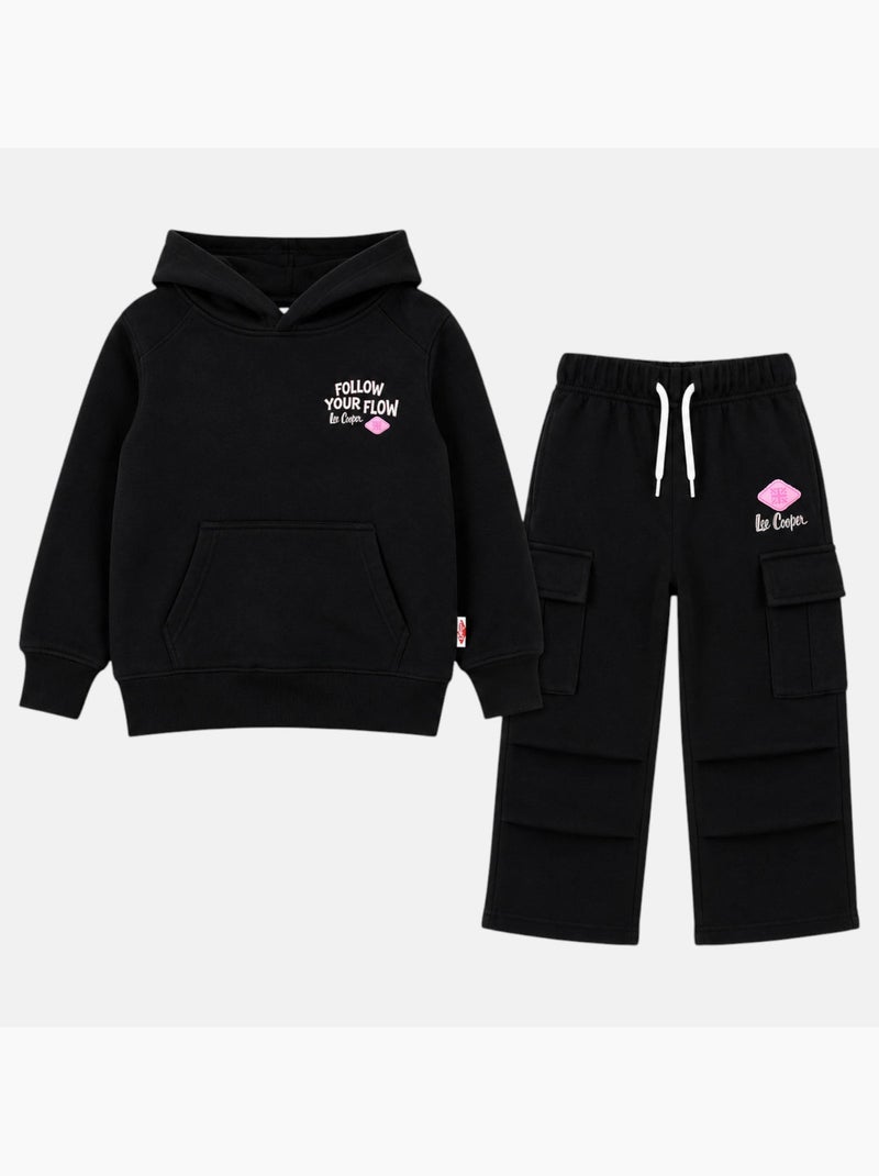 Lee cooper - ensemble sweat à capuche avec pantalon fille Noir - Kiabi