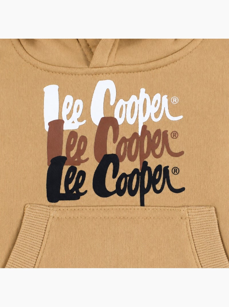 Lee cooper - ensemble sweat à capuche et pantalon de jogging, poche kangourou Beige - Kiabi