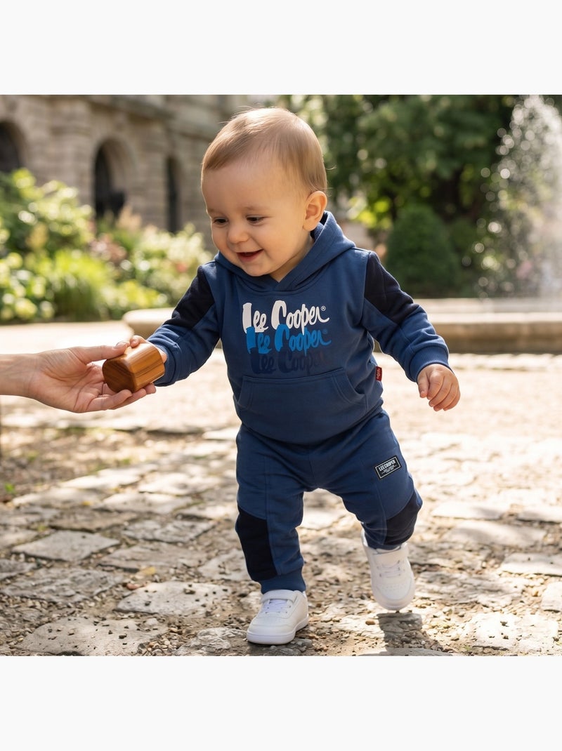 Lee cooper - ensemble sweat à capuche et pantalon de jogging, poche kangourou Bleu marine - Kiabi