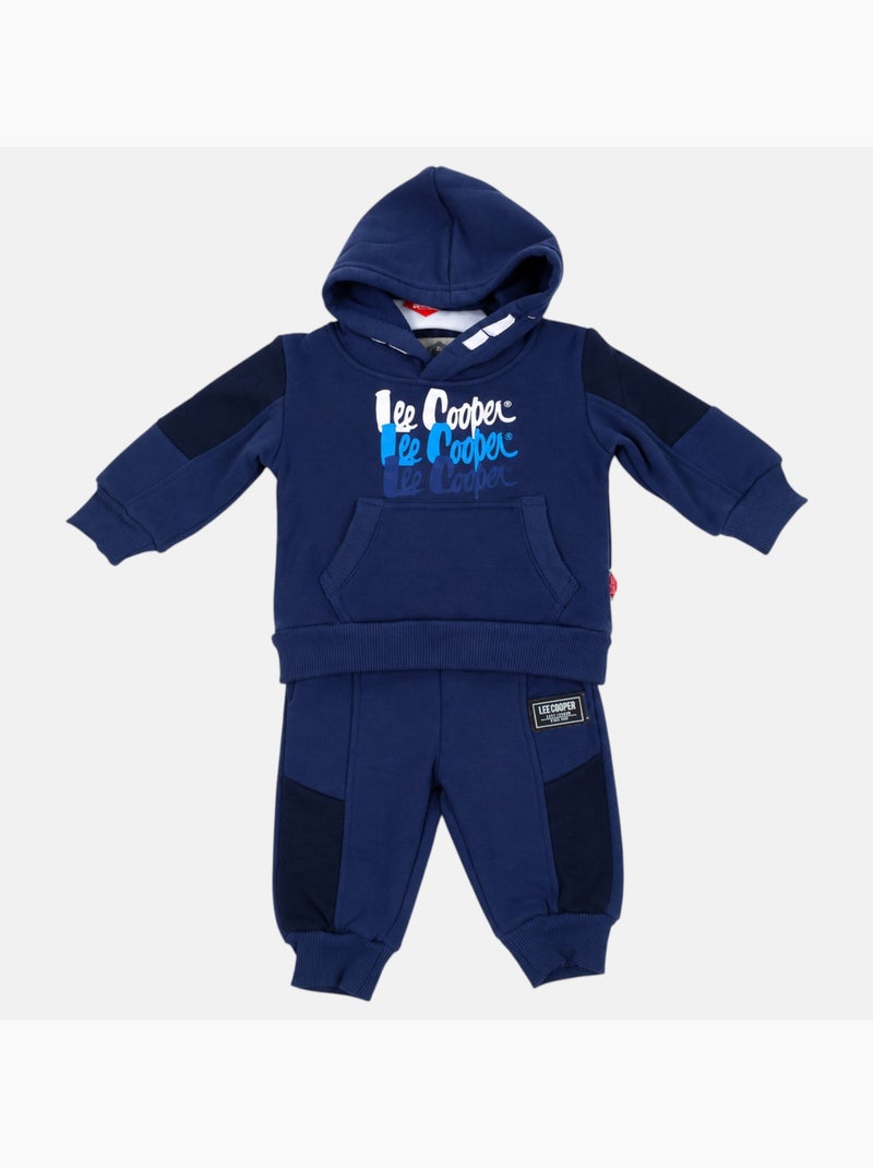 Lee cooper - ensemble sweat à capuche et pantalon de jogging, poche kangourou Bleu marine - Kiabi