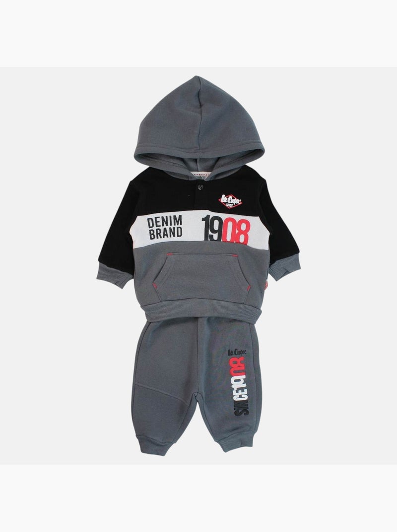 Lee Cooper - Ensemble sweat capuche et pantalon jogging b?b? Gris fonc? - Kiabi