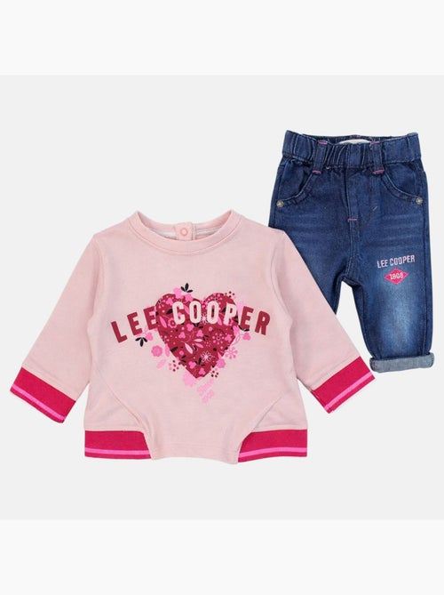 Lee Cooper - Ensemble T-shirt et pantalon avec la veste ? capuche bebe - Kiabi