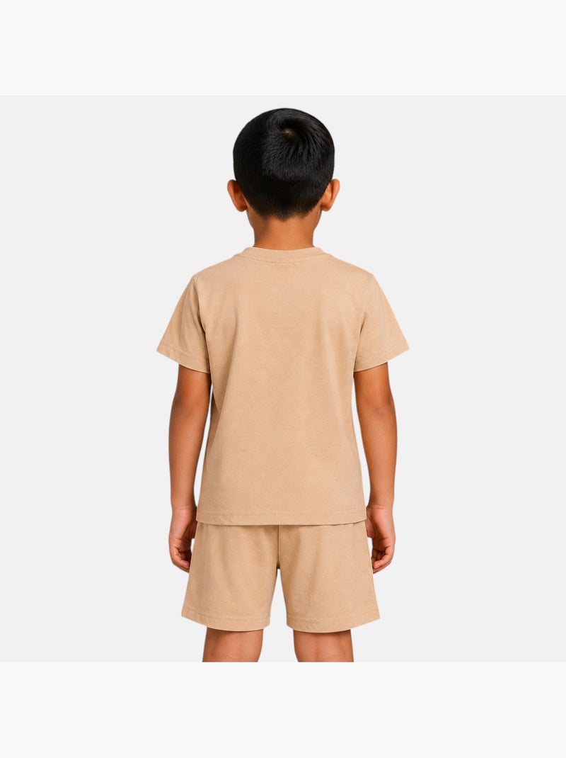 Lee Cooper - Ensemble t-shirt et short assorti Garçon Beige - Kiabi