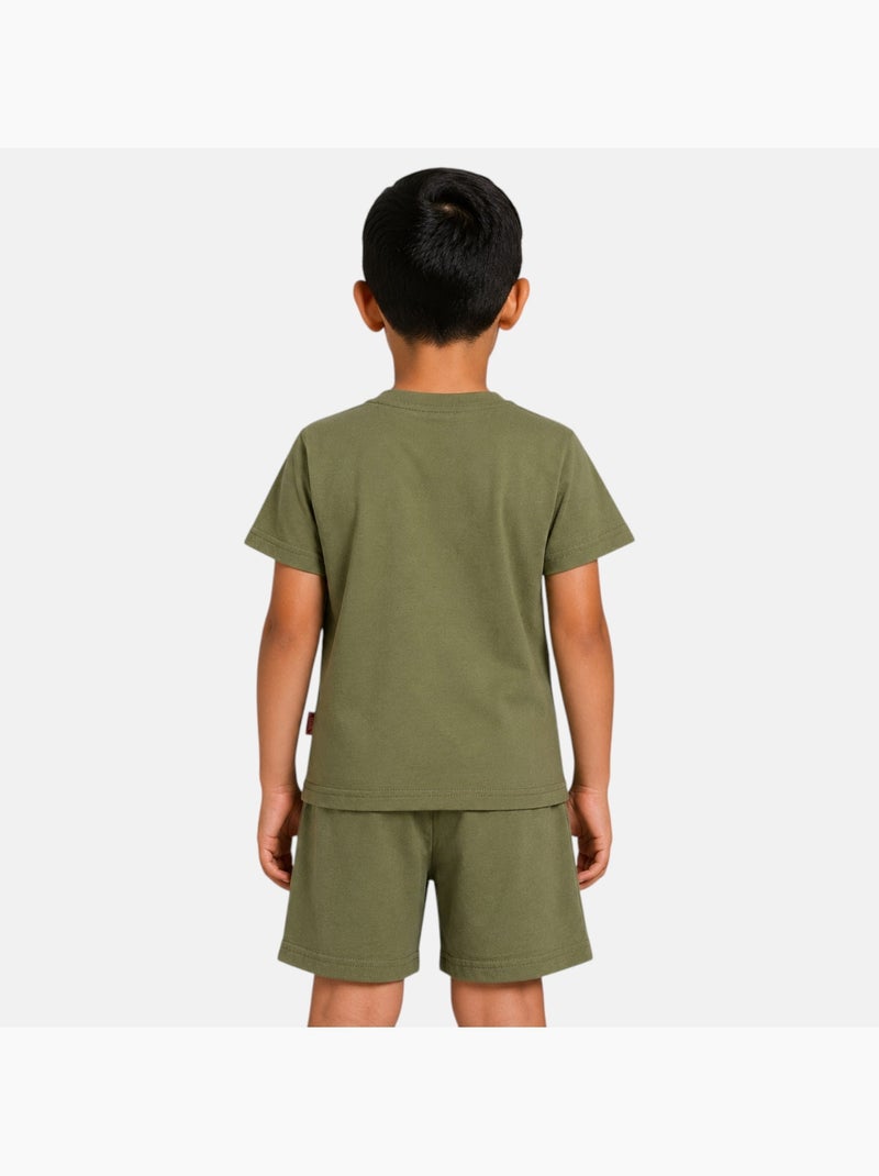 Lee Cooper - Ensemble t-shirt et short assorti Garçon Kaki - Kiabi