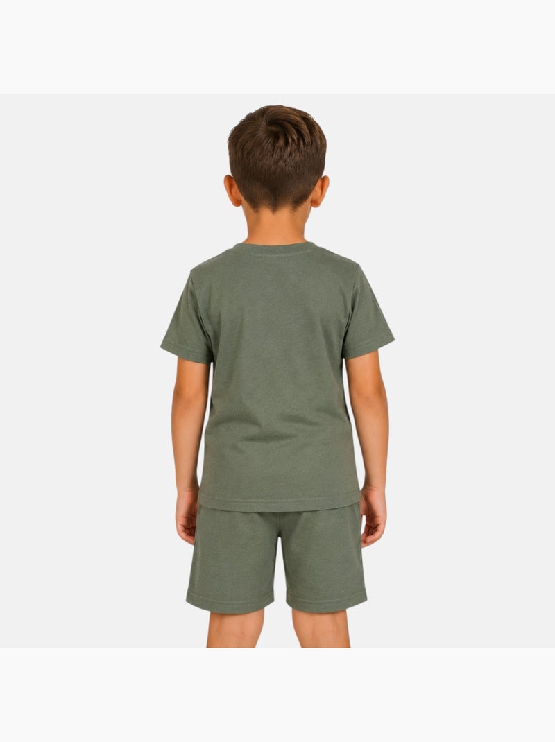 Lee Cooper - Ensemble t-shirt motif et short Garçon Vert - Kiabi