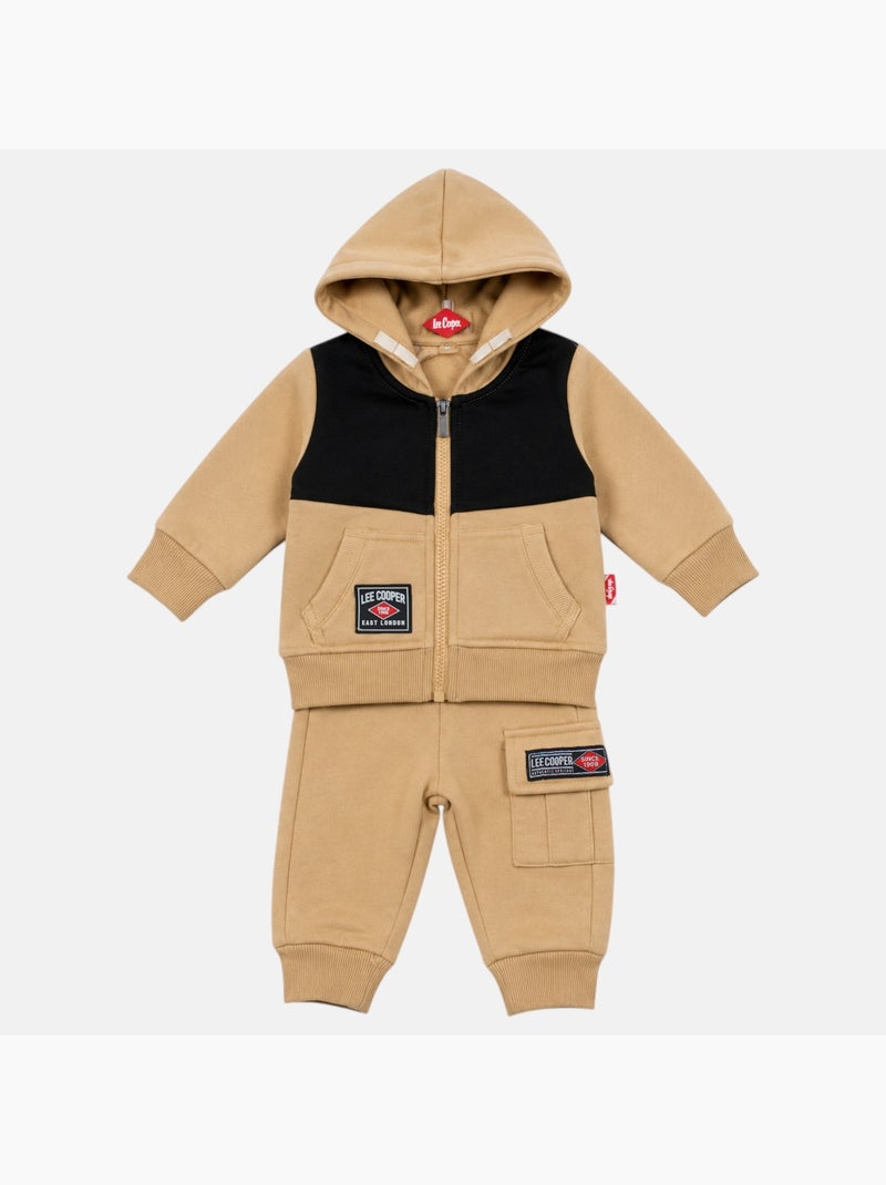 Lee cooper - ensemble veste zippée à capuche et jogging Beige - Kiabi