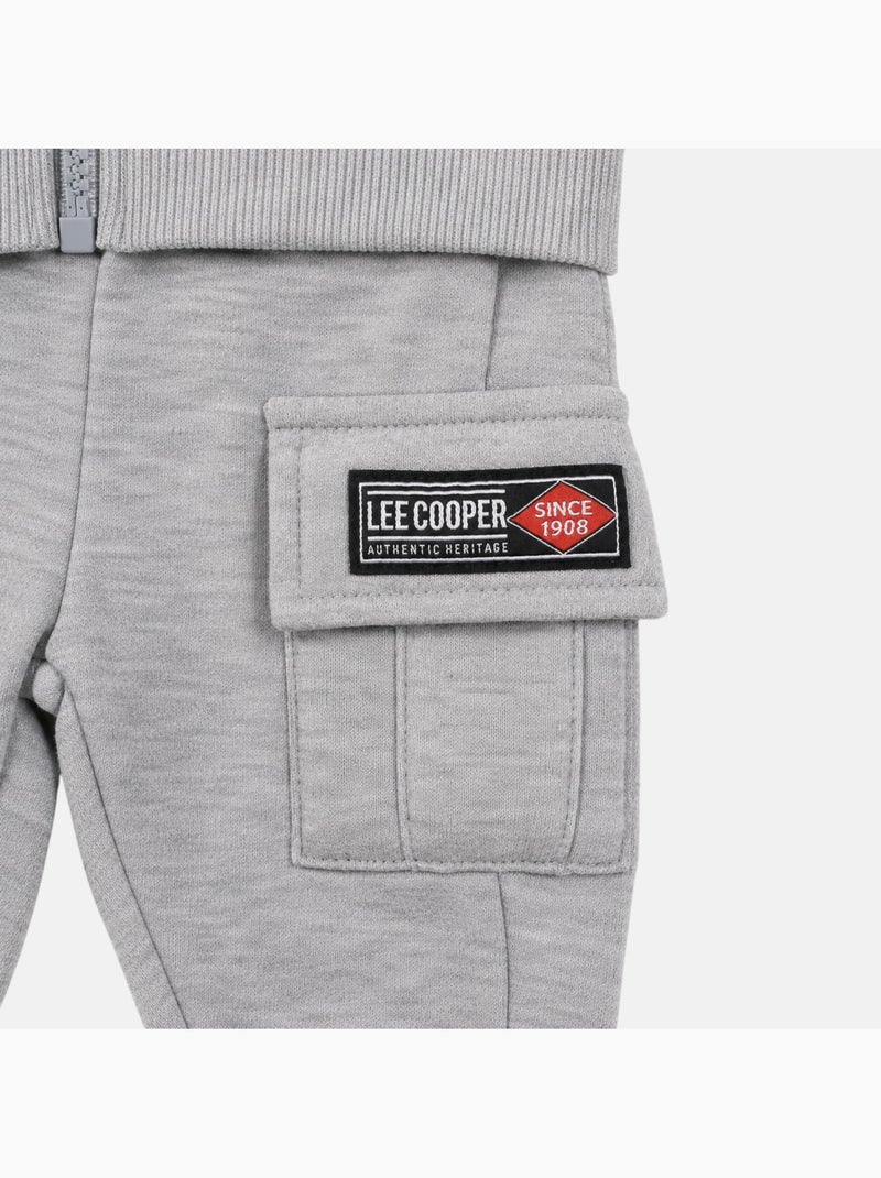 Lee cooper - ensemble veste zippée à capuche et pantalon de jogging, poche kangourou Gris - Kiabi