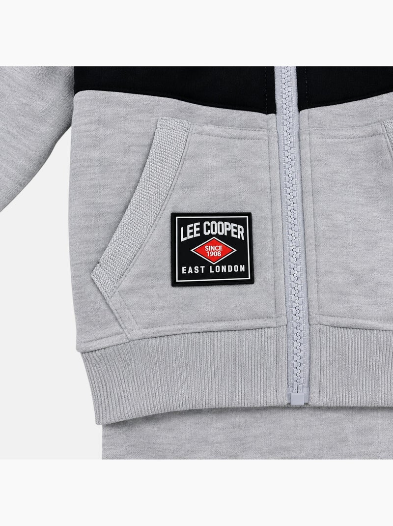 Lee cooper - ensemble veste zippée à capuche et pantalon de jogging, poche kangourou Gris - Kiabi