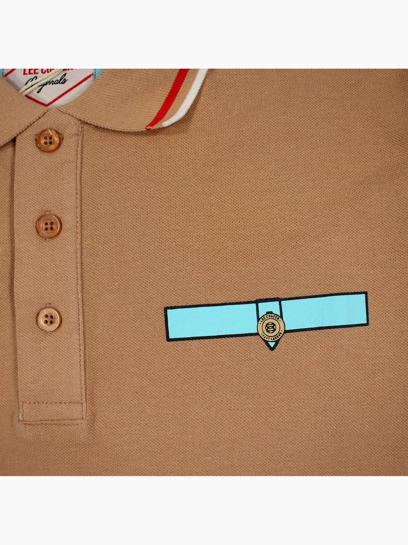 Lee Cooper -  heren polo met lange Beige - Kiabi