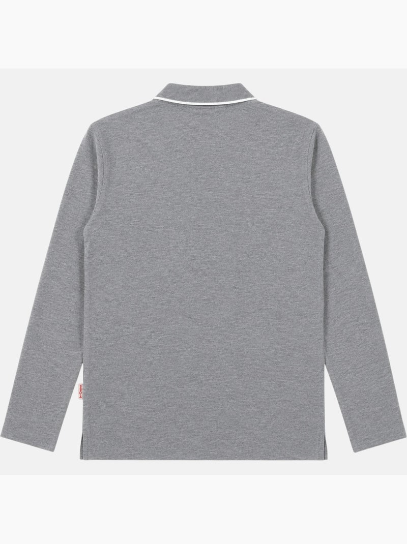 Lee Cooper -  heren polo met lange Grijs - Kiabi