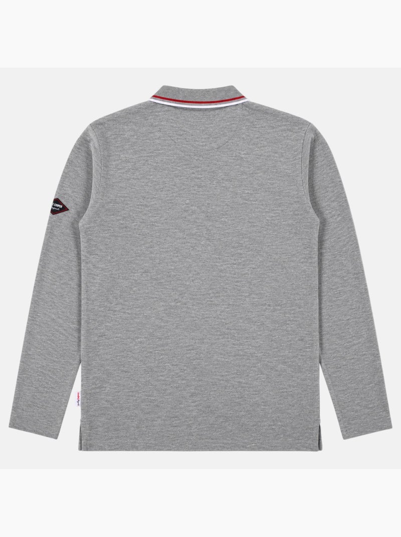 Lee Cooper -  heren polo met lange Grijs - Kiabi