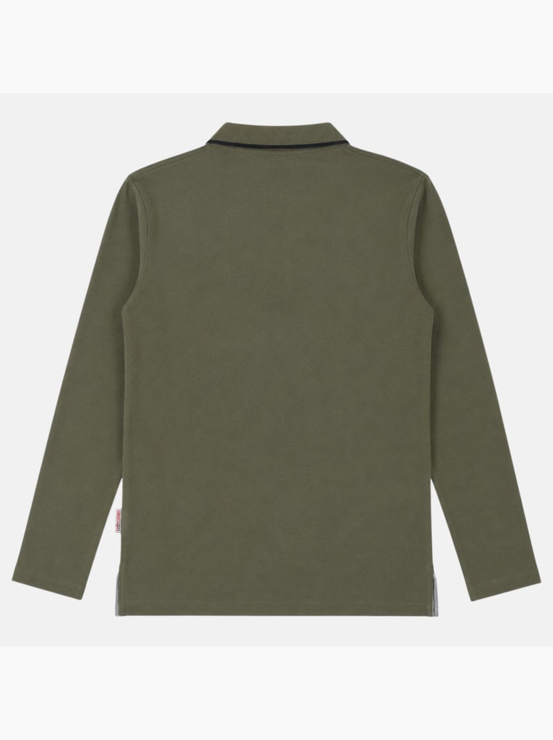 Lee Cooper -  heren polo met lange Kaki - Kiabi
