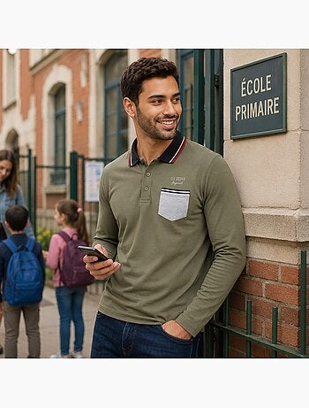 Lee Cooper - heren polo met lange mouwen