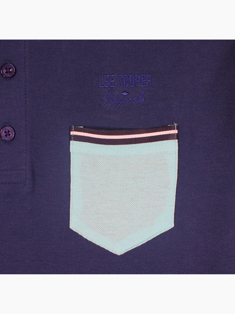 Lee Cooper -  heren polo met lange mouwen Marineblauw - Kiabi