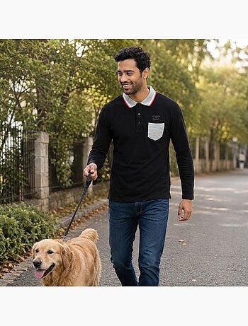 Lee Cooper - heren polo met lange mouwen
