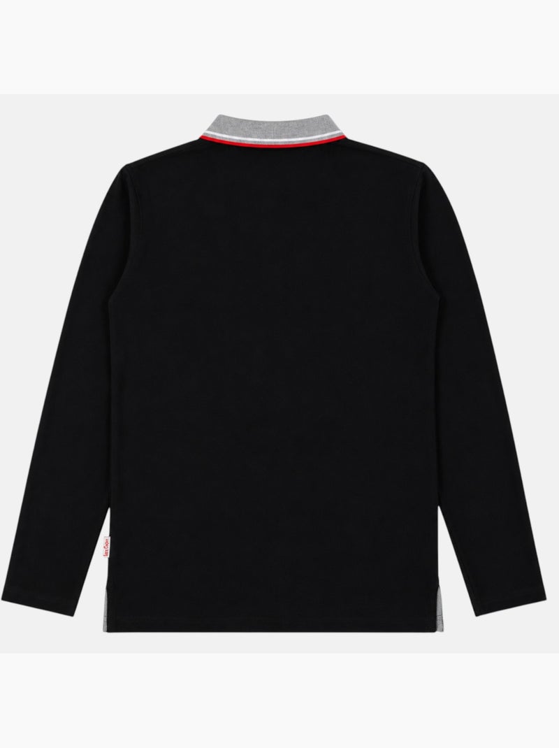 Lee Cooper -  heren polo met lange mouwen Zwart - Kiabi