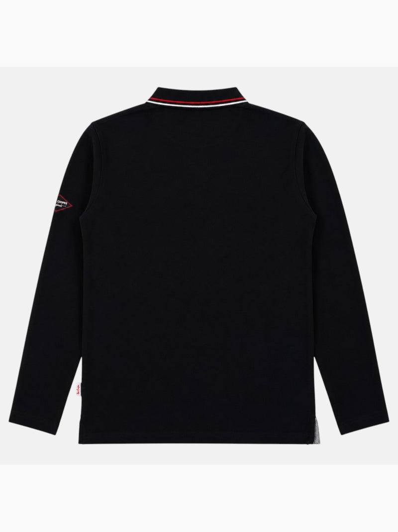 Lee Cooper -  heren polo met lange Zwart - Kiabi