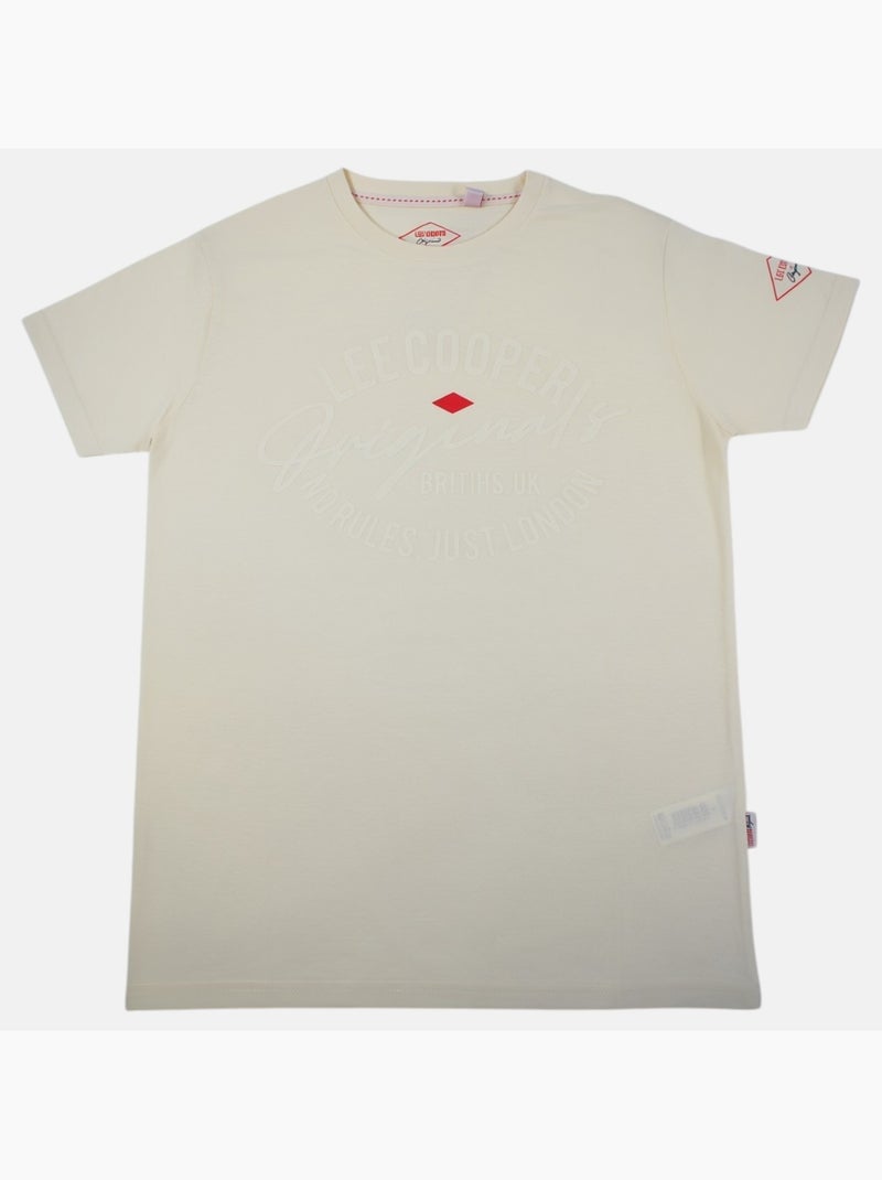 Lee Cooper - Heren T-shirt LEE COOPER met korte mouwen Ecru - Kiabi