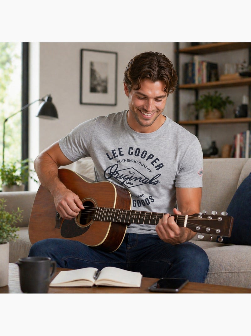 Lee Cooper - Heren T-shirt LEE COOPER met korte mouwen Grijs - Kiabi