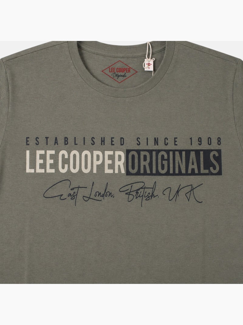 Lee Cooper - Heren T-shirt LEE COOPER met korte mouwen Kaki - Kiabi