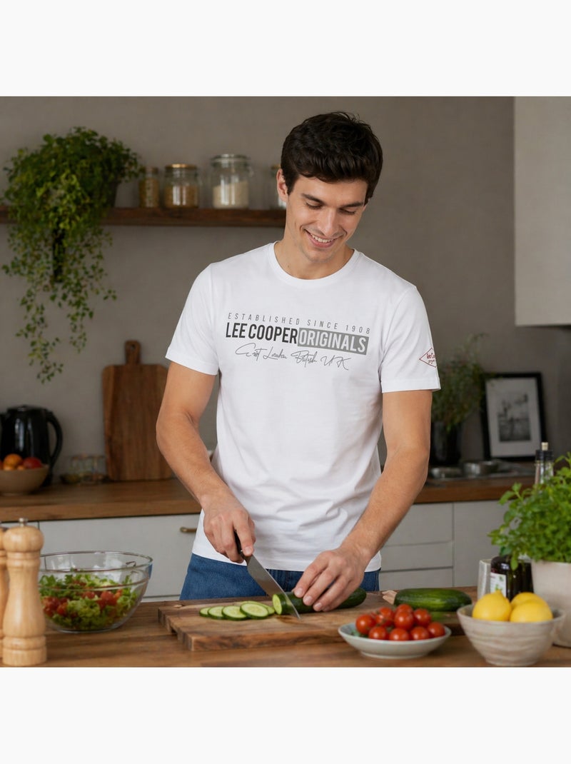 Lee Cooper - Heren T-shirt LEE COOPER met korte mouwen Wit - Kiabi
