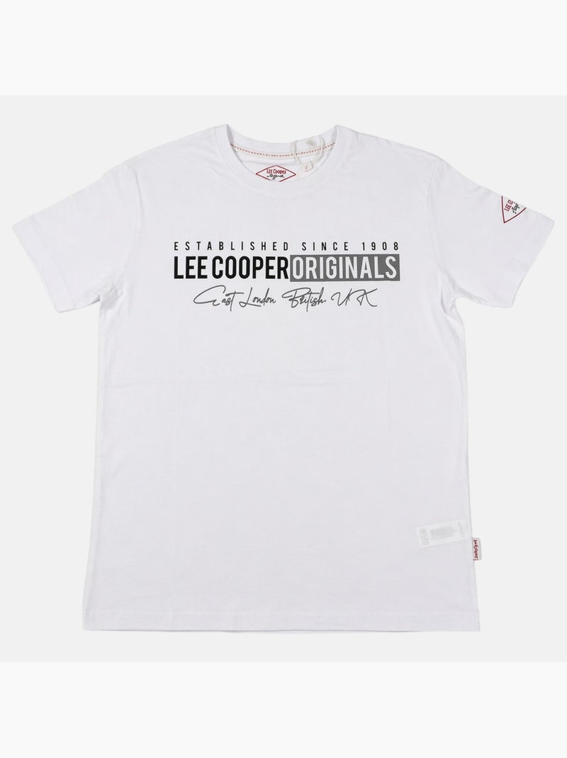 Lee Cooper - Heren T-shirt LEE COOPER met korte mouwen Wit - Kiabi