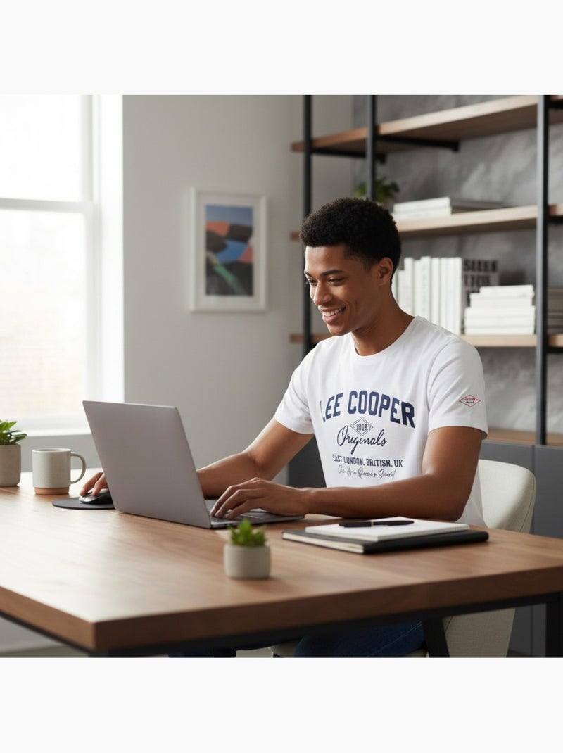 Lee Cooper - Heren T-shirt LEE COOPER met korte mouwen Wit - Kiabi