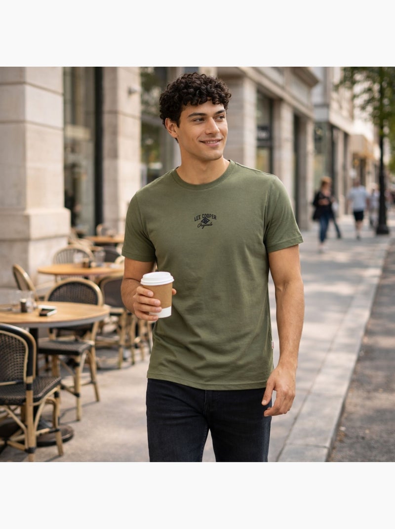 Lee Cooper -  heren T shirt met korte mouwen Kaki - Kiabi