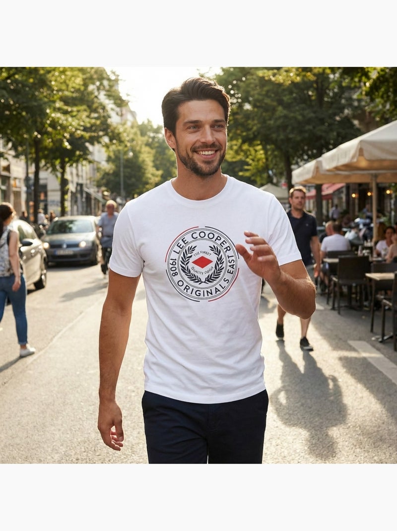 Lee Cooper -  heren T shirt met korte mouwen Wit - Kiabi