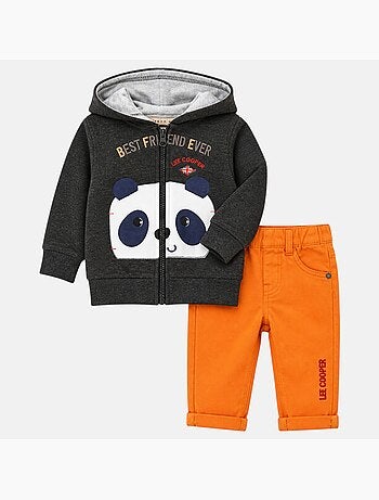 Lee cooper - hoodie vest met panda print en broek
