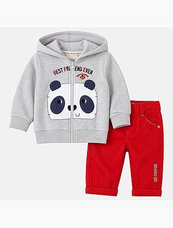 Lee Cooper - Hoodie vest met panda print en broek