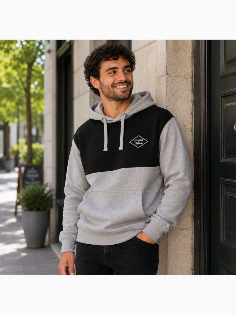 Lee cooper -  hoodie voor heren ontworpen Grijs - Kiabi