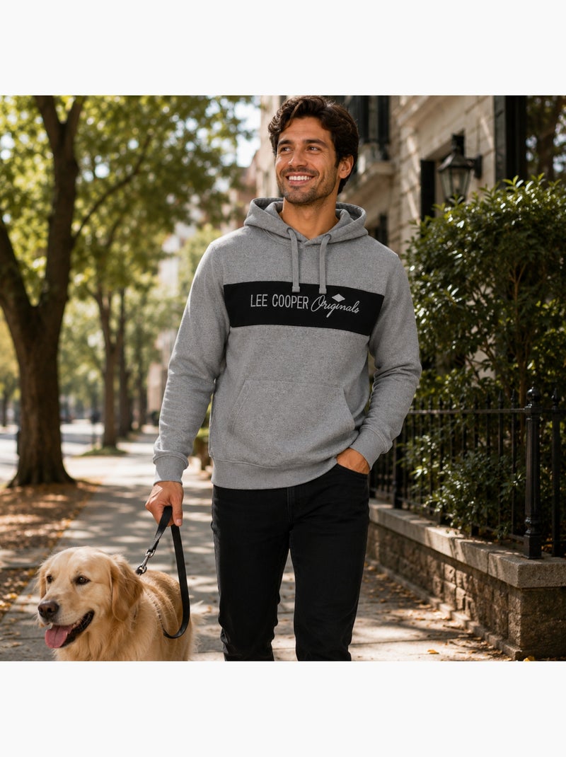 Lee cooper -  hoodie voor heren ontworpen Grijs - Kiabi